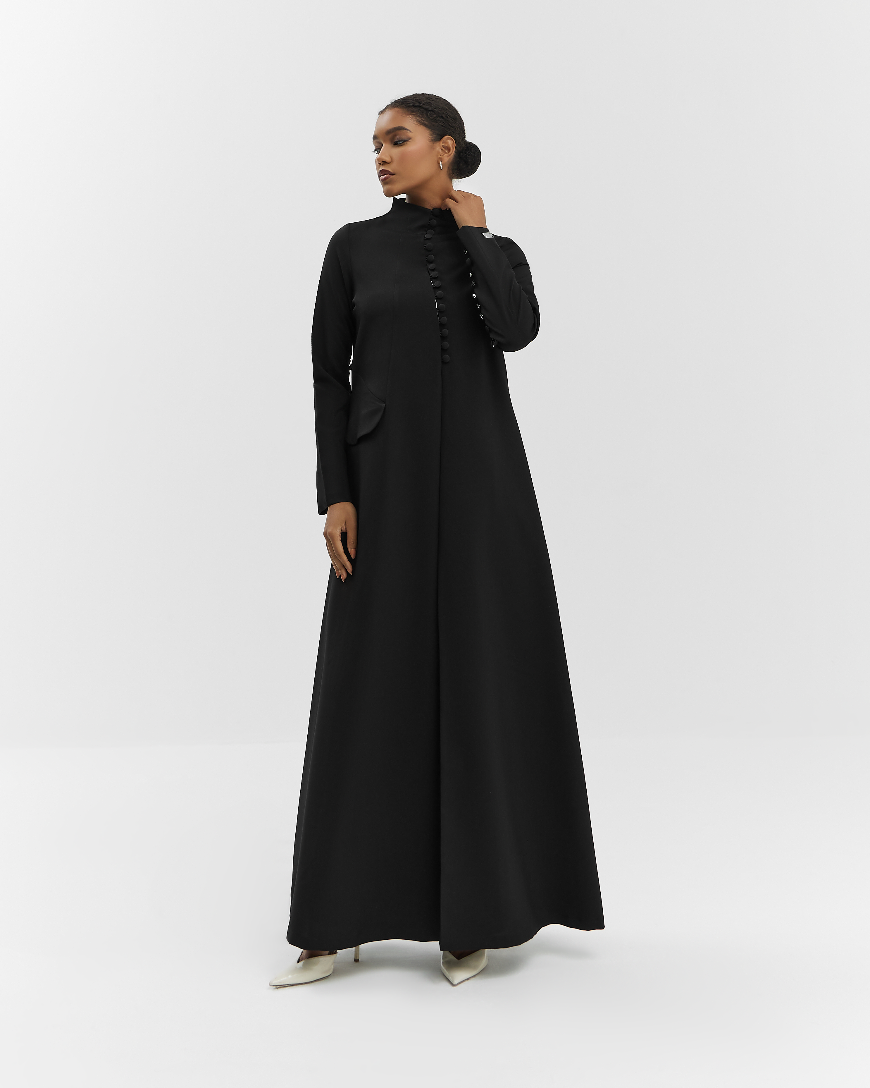 High Neck Buttoned