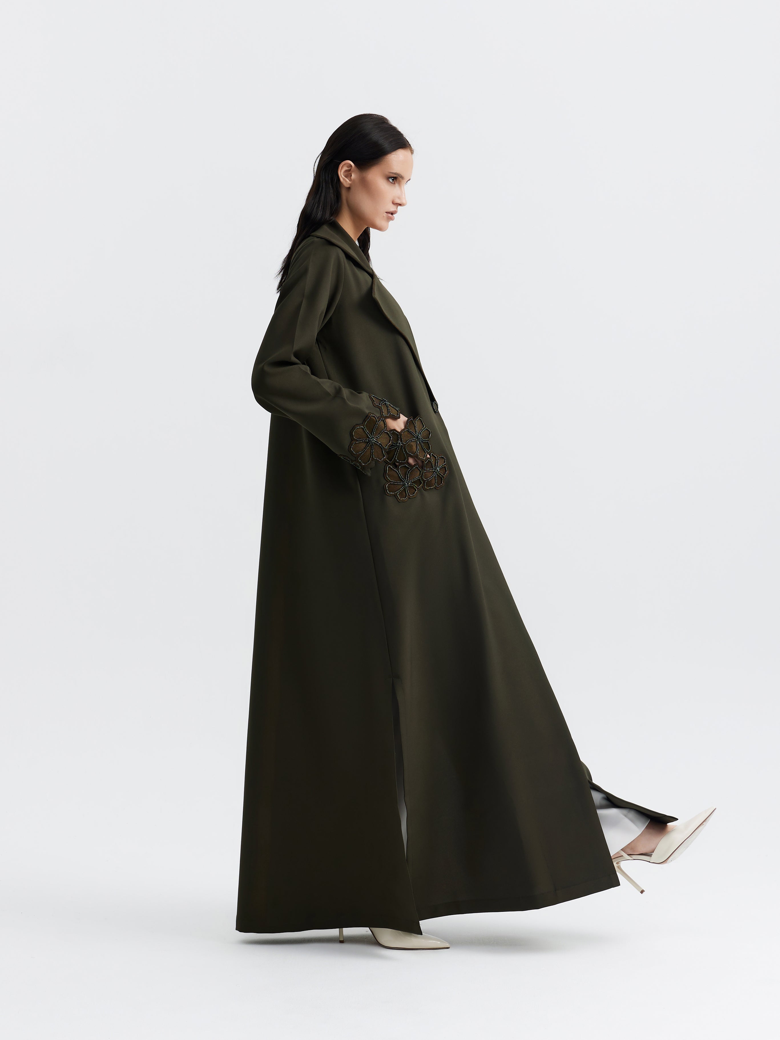 OLIVE FLORAL POCKET